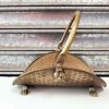 Vintage French brass kindling carrier.
