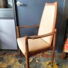 Vintage set of 6 cream and wood high backed dining chairs - Image 2